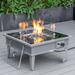 LeisureMod Walbrooke Modern Patio Conversation Set With Fire Pit Table