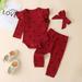 QIPOPIQ Infant Girl s Clothing Set Clearance Toddler Baby Kids Girls Heart Print Ruffle Romper Pants Headband Clothes Suit