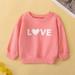 QIPOPIQ Infant Girl s Clothing Set Clearance Infant Toddler Baby Girls Boys Valentine s Day Print Long Sleeve Top Pullover Sweater