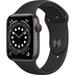Restored Apple Watch Series 6 GPS + LTE w/ 44MM Space Gray Aluminum Case Black Sport Band (Refurbished)