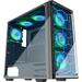 MUSETEX Phantom Black ATX Mid-Tower Case 6 RGB Fans USB3.0 2 Tempered Glass Panels Gaming PC Case Computer Chassis (907-N6)