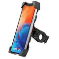 HAOAN Universal Motorcycle Cell Phone Holder Bike Phone Mount Anti Shake Cradle Clamp for Road Bike/ MTB/ Scooter with 360 Rotation for 3.5-6.5 inch Smartphone