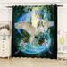 CUH 2pcs Unicorn Grommet Bedroom Blackout Window Curtain Thermal Insulated Room Darkening Curtain Eyelet Ring Top Window Drape Curtain Panel #03 W:45 xL:106