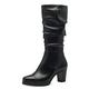 Tamaris Damen Klassische Stiefel, Frauen Stiefel,TOUCHit-Fußbett,lederstiefel,langschaftstiefel,reißverschluss,boots,BLACK,40 EU