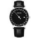 VAVC 24 Hour Watch Unisex Swiss Quartz Movement Waterproof Watch with Black Leather Strap for Men Women, white-Black