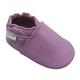 Bemesu Baby Krabbelschuhe Lauflernschuhe Lederpuschen Kinder Hausschuhe aus weichem Leder Einfarbig Lila (L, 12-18 M, EU 21-22)