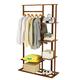 unho Bamboo Clothes Rail Rack: Portable Open Wardrobe for Hanging Clothes Garment Rack Stand with 5 Tier Storage Shelves Tidy Rail Shoe Rack for Clothes Hats Bags