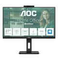 AOC Q27P3QW - 27 Zoll QHD Monitor, 2 MP Webcam, höhenverstellbar, Lautsprecher (2560x1440, 75 Hz, HDMI, DisplayPort, USB Hub) schwarz