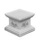 gartendekoparadies Solid stone base pedestal square with decorative elements made of cast stone, frost-proof, Grey, 21 cm