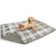 PetAmi WATERPROOF Dog Blanket For Bed, XL Dog Pet Blanket Couch Cover Protection, Sherpa Fleece Leakproof Bed Blanket for Crate Kennel Sofa Furniture Protector, Reversible Soft Plush 80x60 Plaid Taupe