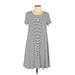 Old Navy Casual Dress - A-Line Scoop Neck Short sleeves: White Print Dresses - Women's Size Small