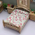 Maison de poupée avec micro scène mini meubles de chambre à coucher lit double vierge linge de