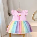 Robe d'Anniversaire pour Bébé Fille de 1 2 3 et 4 Ans Tenue de Princesse Décontractée Vêtements