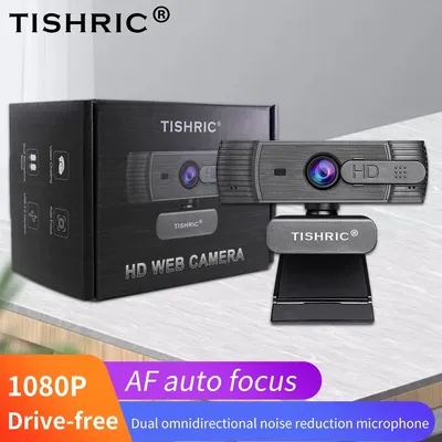 TISHRIC-Webcam T200 1080p avec microphone mise au point automatique pour appels vidéo sur