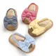Chaussures d'été pour nouveau-né sandales à semelle souple avec nœud pour fille et garçon de 0 à