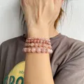Bracelets de perles en pierre naturelle corde élastique pour amoureux de l'amitié breloques