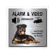 Rottweiler-Alarm + Video, überwacht-Aluminium Dibond-Schild-Edelstahloptik-100 x 100 x 3 mm-Warnschild-Hundeschild-Selbstklebend-HT*1910-67