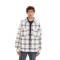 TOM TAILOR Denim Herren Overshirt Jacke mit Karo-Muster 1033992, 30827 - Soft Light Beige Big Check, L