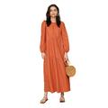 Trendyol Damen Shrew Detailed Round Collar Poplar Away Dress, Cinnamon, 34 EU