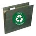 100% Recycled Hanging File Folders Letter Size 1/5-Cut Tabs Standard Green 25/Box | Bundle of 10 Boxes