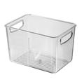 Clear Storage Container Bin Open Compartment Organizer with Cutout Carrying for Kitchen Cosmetics Desktop Toy Clear Open Clear Storage Container Bin Open Compartment Organizer with Cutout M