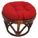 International Caravan Rattan Ottoman with Outdoor Fabric Cushion Cocoa