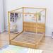 Red Barrel Studio® Aaliyahrose Wooden Canopy Platform Bed w/ Headboard Metal in Brown | 74 H x 62 W x 83 D in | Wayfair