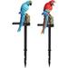 SolarEra 2Pack Solar Lawn Lights Outdoor Solar Lawn Parrot Light Waterproof Solar Pathway Lights Christmas Decorations for Lawn Patio Yard Walkway(Red+Blue)