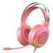 Computer Gaming Headset with Microphone RGB Gaming Headset Pink