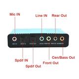 5.1 USB Audio Adapter External Sound Card with S/PDIF Digital Audio for Laptop Blue