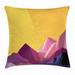 Mountain Throw Pillow Cushion Cover Countryside Landscape with Low Poly Effect Outdoors Adventure Themed Modern Art Decorative Square Accent Pillow Case 20 X 20 Inches Multicolor by Ambesonne