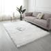 Ultra Soft Fluffy Rug Faux Fur Sheepskin Rug for Living Room Fluffy Washable Rug for Bedroom Nursery Room Luxury Room Decor White Fur Rug Rectangle-84 L-White