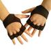 Frcolor Gym Gloves Men Women Workout Weight Lifting Gloves Non-slip Silicone Fingerless Gloves Padded with Wrist Strap Palm Protection Half-gloves (Black Size XL)