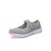 Harsuny Ladies Casual Shoe Low Top Flats Round Toe Walking Shoes Tennis Hollow Out Breathable Mary Jane Sneakers Magic Tape Light Gray 11