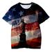 JDEFEG Little Boy Thermal Shirt Independence 3D Print T-Shirt Casual Clothes Boys Toddler 4Th-Of-July Tops Kid Boys Tops Top Books for 6 Year Old Boys Polyester Multicolor 120