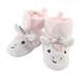 Hudson Baby Infant and Toddler Girl Cozy Fleece Booties Silver White Unicorn 0-6 Months