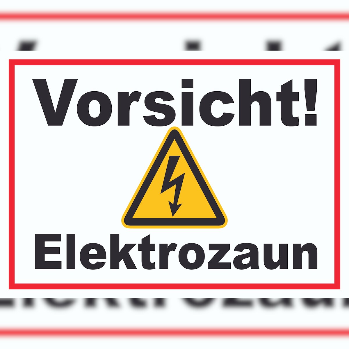 Vorsicht Elektrozaun Weidezaun Schild A0 Rückseite selbstklebend Image