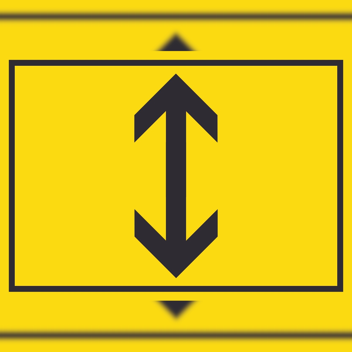 Richtungspfeil hoch runter Schild waagerecht schwarz gelb Pfeil A2 Rückseite selbstklebend Image