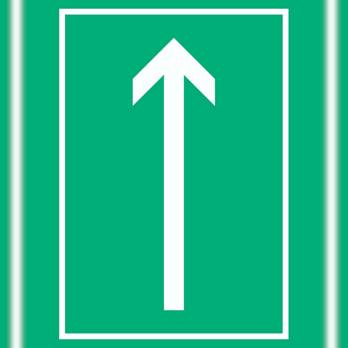 Richtungspfeil hoch Schild hochkant weiss grün Pfeil A2 (420x594mm) Image