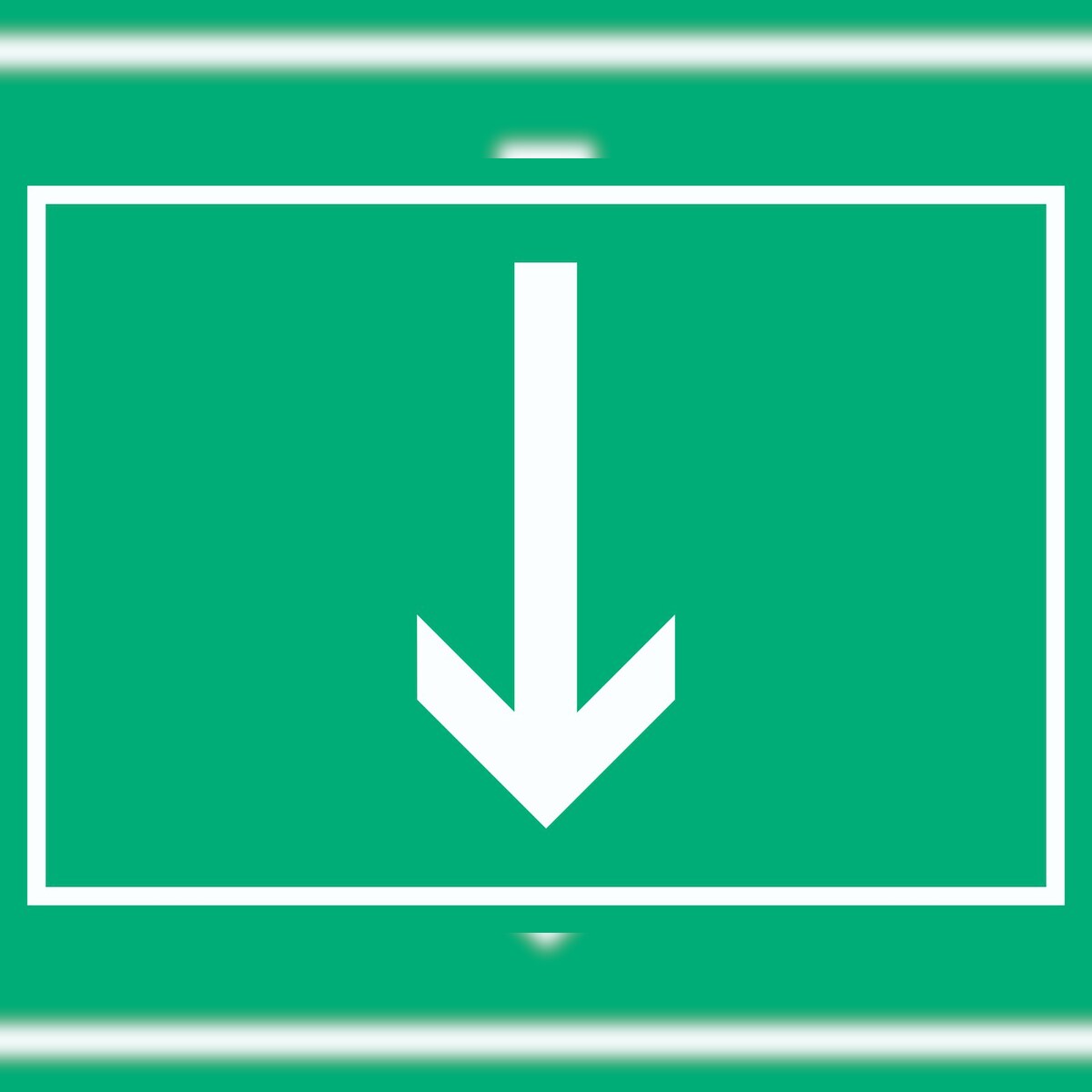 Richtungspfeil runter Schild waagerecht weiss grün Pfeil A2 (420x594mm) Image