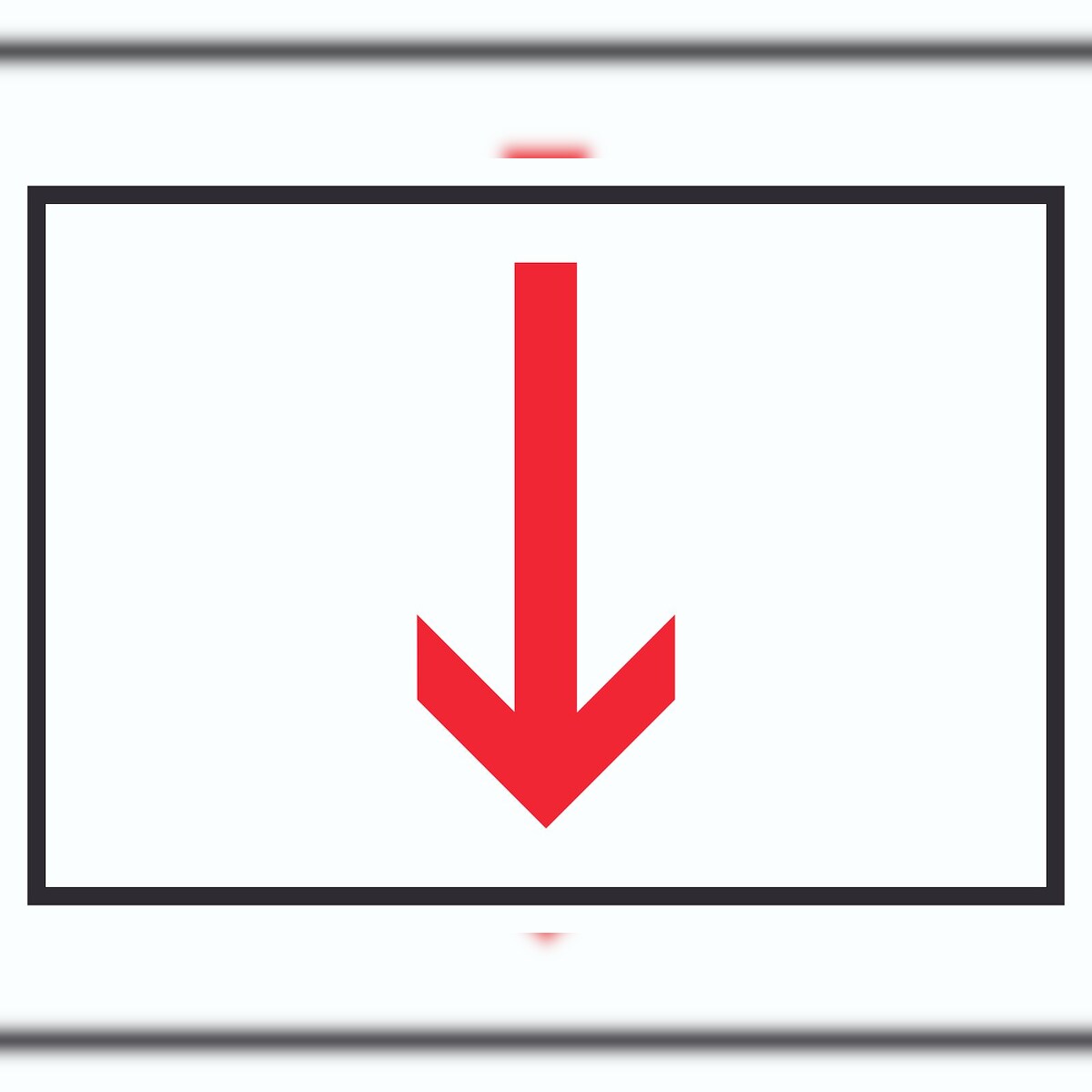 Richtungspfeil runter Schild waagerecht rot weiss schwarz Pfeil A1 (594x841mm) Image