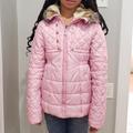 Jessica Simpson Jackets & Coats | Jessica Simpson Girl's Hooded Parka Faux Fur Winter Coat | Color: Cream/Pink | Size: L (14-16)