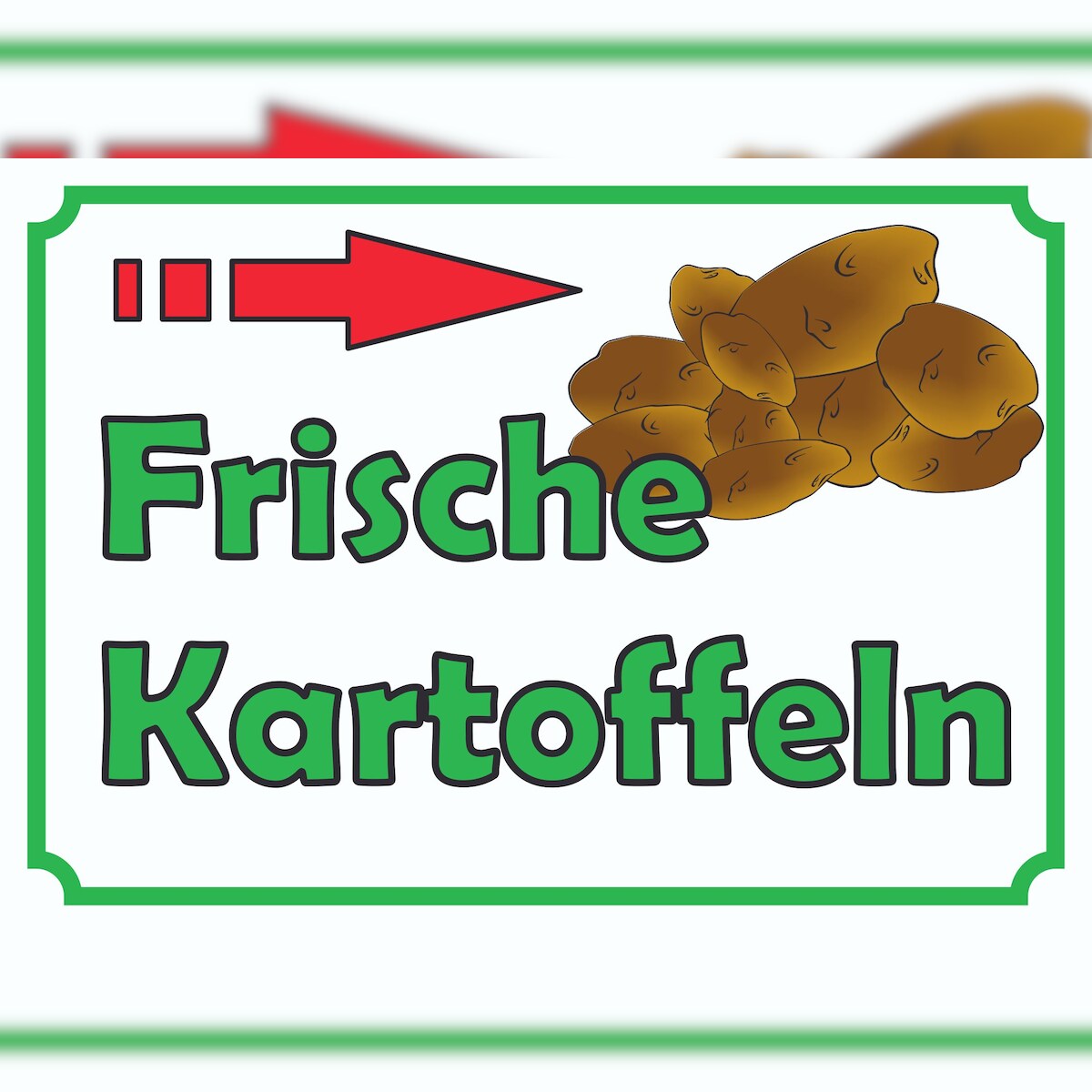 HB-Druck Verkaufsschild Schild Kartoffeln rechts A0 Rückseite selbstklebend Image