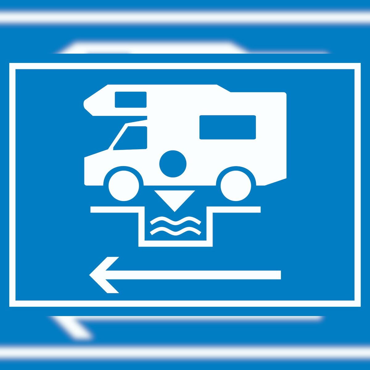 Entsorgungsstation Chemietoilette Pfeil links Schild A1 Rückseite selbstklebend Image