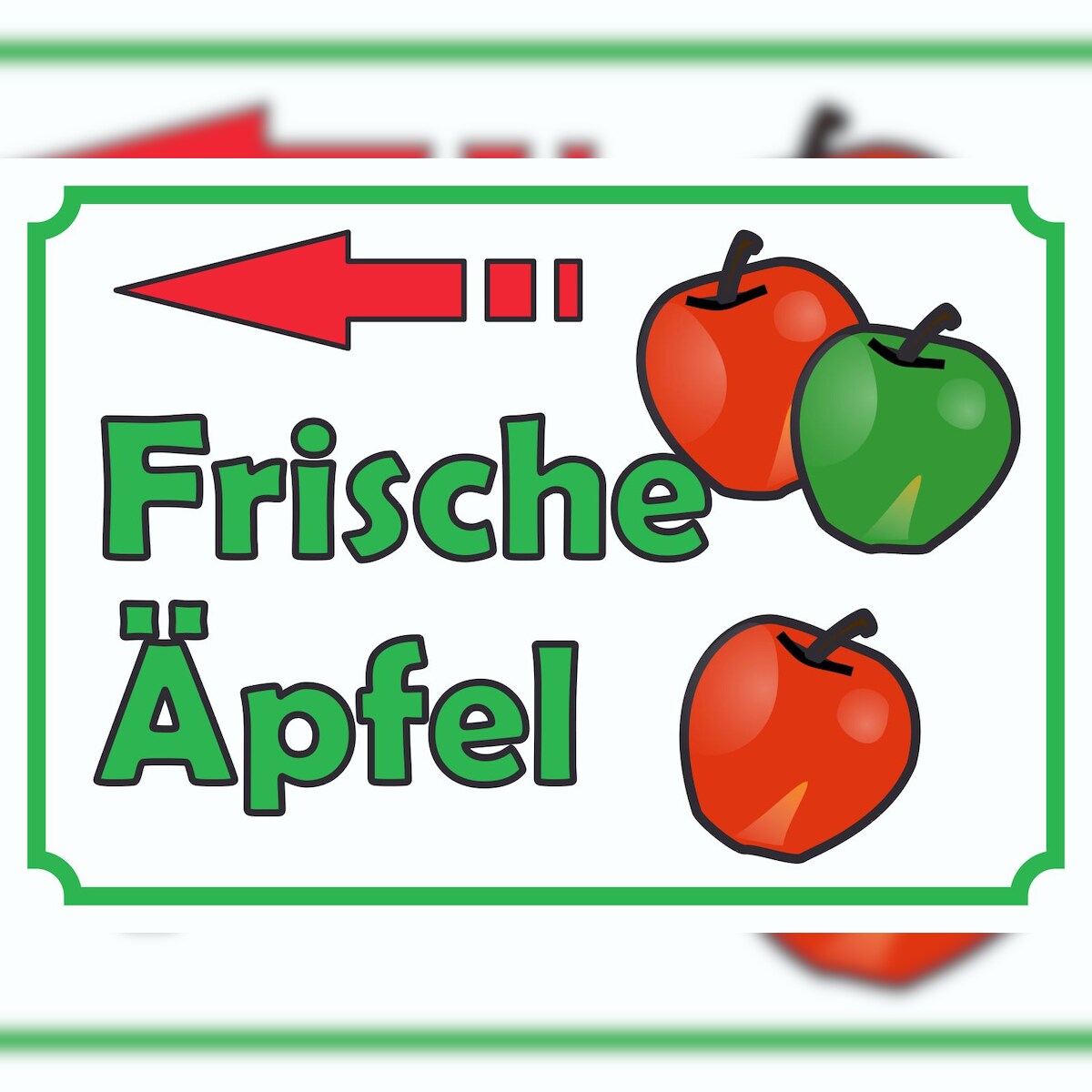 Verkaufsschild Schild Äpfel links A1 (594x841mm) Image