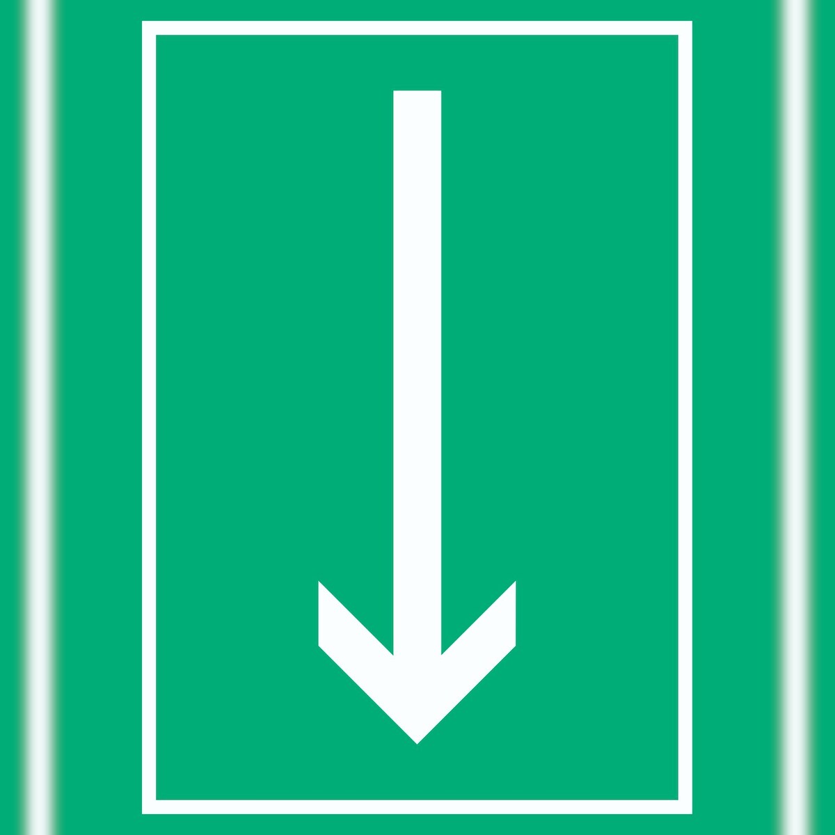 Richtungspfeil runter Schild hochkant weiss grün Pfeil A1 (594x841mm) Image