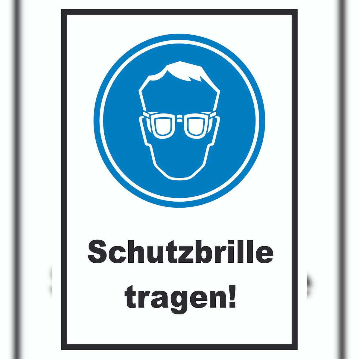 Schutzbrille tragen Schild A0 Rückseite selbstklebend Image