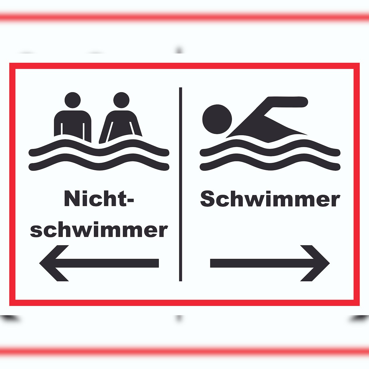 Nichtschwimmer Schwimmer Schild A2 Rückseite selbstklebend Image