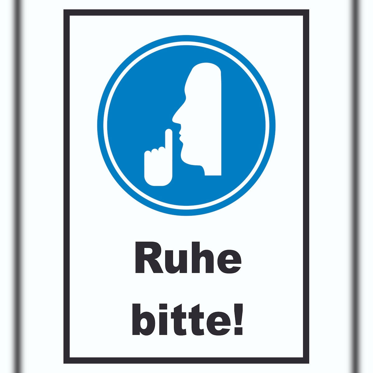 HB-Druck Ruhe bitte Schild A2 Rückseite selbstklebend Image