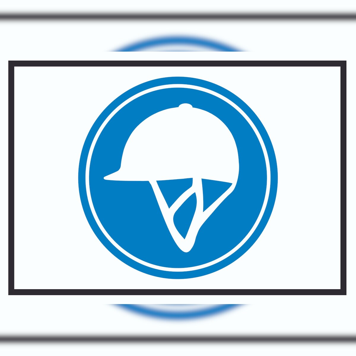 Reiten nur mit Helm Symbol Schild A0 Rückseite selbstklebend Image